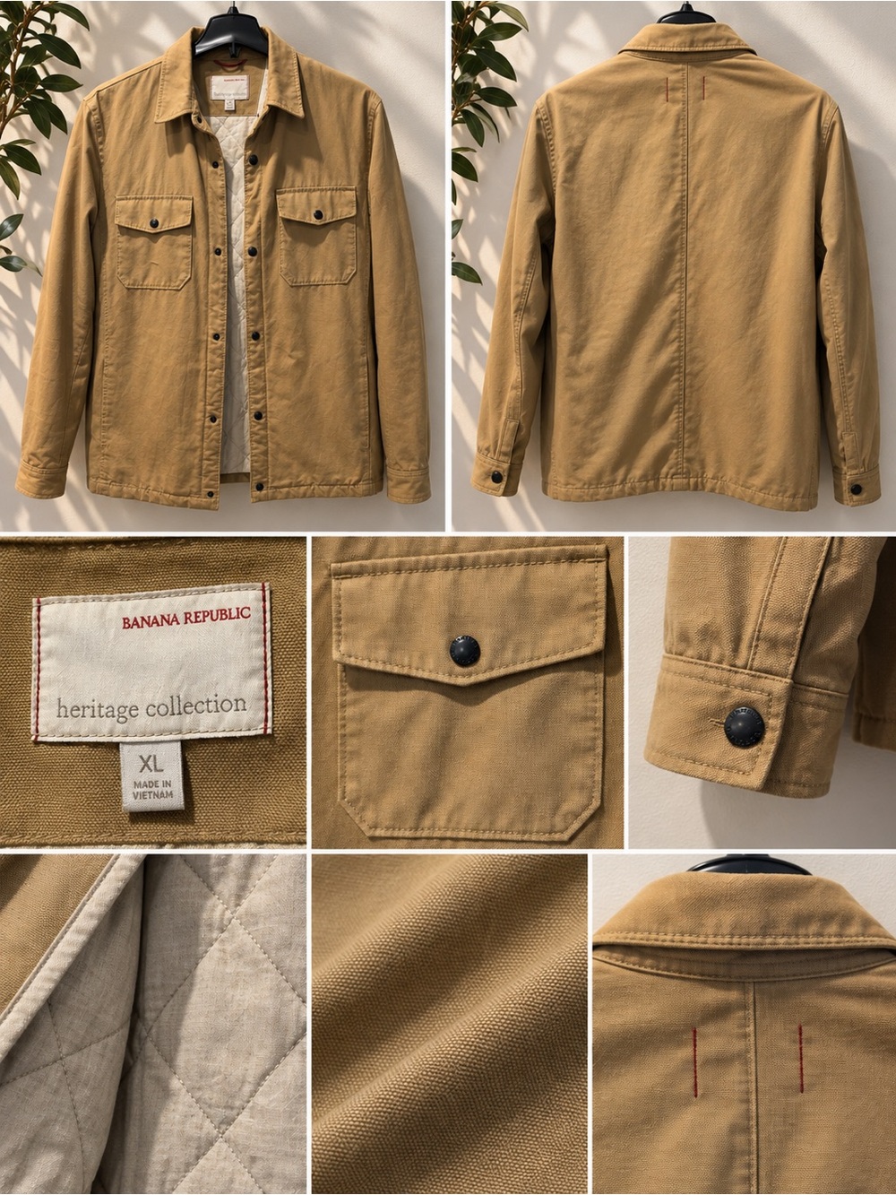 Banana Republic Tan Lightweight Chore Shirt Jacket